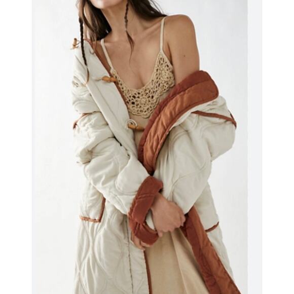 NWT / Free People / Lush It Duffle Coat / Quilted Boho Car Coat - Picture 2 of 6